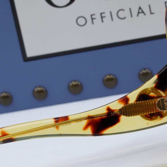 Gucci GG1235S 002 Square Sunglasses - Shiny Yellow Spotted Havana main image 4